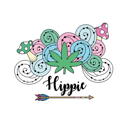 hippie culture of peace and love to lifestyle vector illustrationのイラスト素材