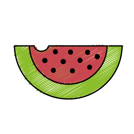 delicious and healthy watermelon slice fruit vector illustrationのイラスト素材