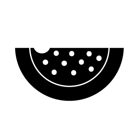 contour delicious and healthy watermelon slice fruit vector illustrationのイラスト素材