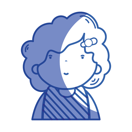 silhouette beauty girl with hairstyle to avatar vector illustrationのイラスト素材