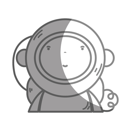 silhouette nice astronaut with equipment to avatar vector illustrationのイラスト素材