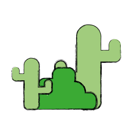 cactus plan with trees and ecological elementのイラスト素材