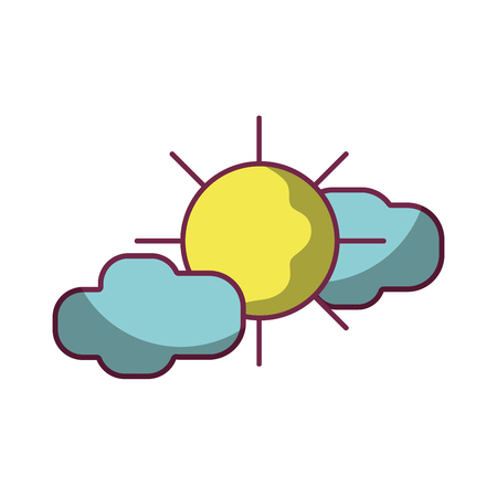 sun with clouds to natural weatherのイラスト素材