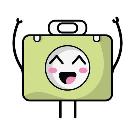 kawaii cute happy briefcase and medical kitのイラスト素材