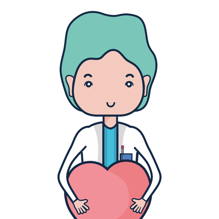 specialist man doctor with heart vector illustrationのイラスト素材