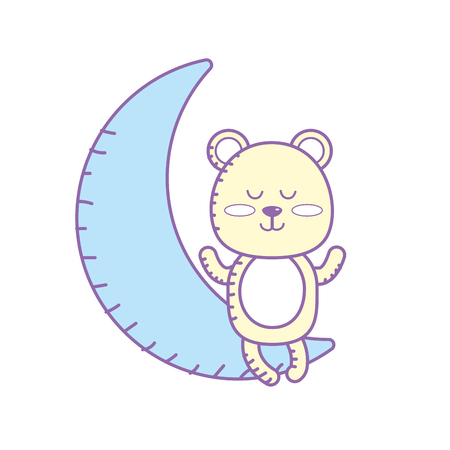 teddy bear seated in the moonのイラスト素材
