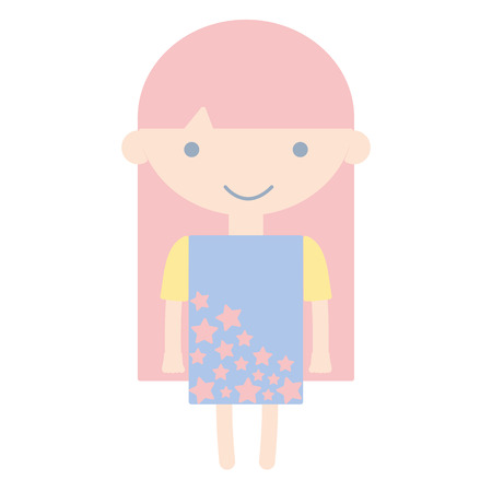 tender girl child with pijama and hairstyleのイラスト素材