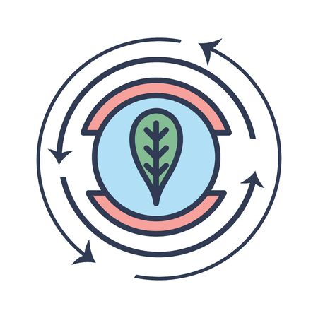 Emblem of leaf symbol to ecology careのイラスト素材