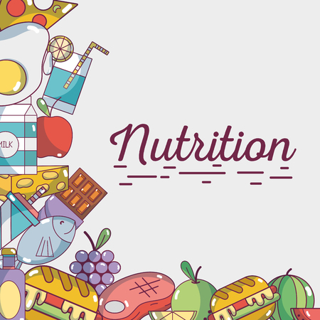 food natural nutricion ingredients background vector illustrationのイラスト素材