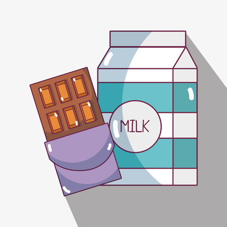 chocolate bar with milk to habits of nutrition vector illustrationのイラスト素材