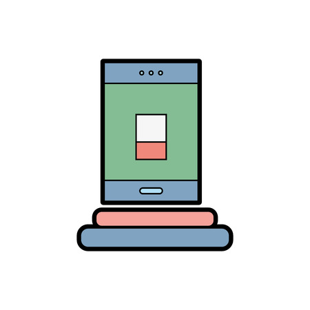 A smartphone with battery power low vector illustration.のイラスト素材
