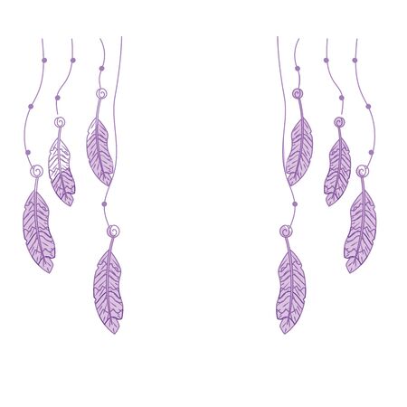 silhouette beauty feathers hanging to design decorationのイラスト素材