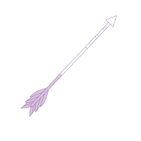 silhouette cute arrow element with ornamental designのイラスト素材