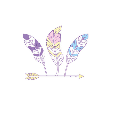 Nice arrow with feather design decoration vector illustrationのイラスト素材