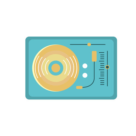 turntable to listen and play musicのイラスト素材