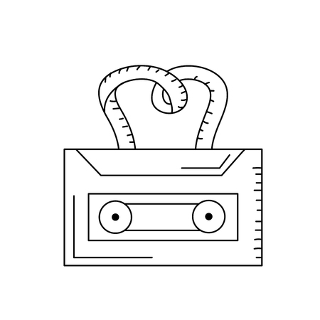 A line cassette to listen and play music.のイラスト素材