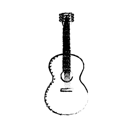 figure guitar musical instrument to play musicのイラスト素材
