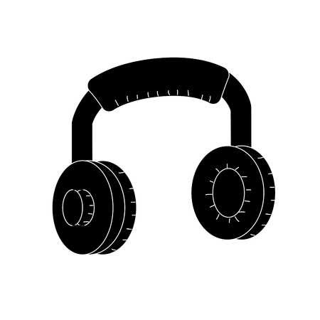 contour headphones to listen and play musicのイラスト素材
