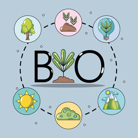 set ecology conservation and environment care conceptのイラスト素材