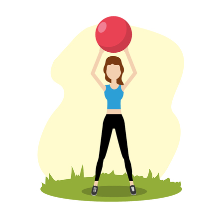 woman healthy lifestyle to do exerciseのイラスト素材