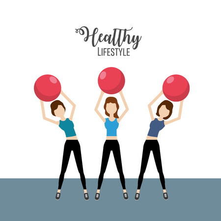 woman healthy lifestyle to do exerciseのイラスト素材