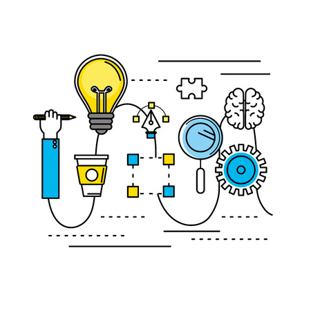 creative process with icons designのイラスト素材