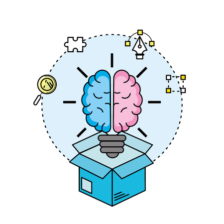 creative process with ideas icons designのイラスト素材