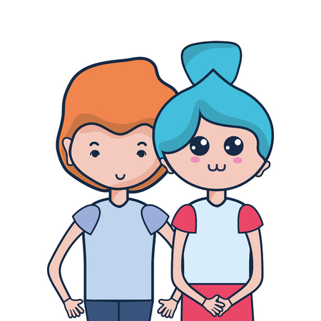 beauty couple together with hairstyle designのイラスト素材