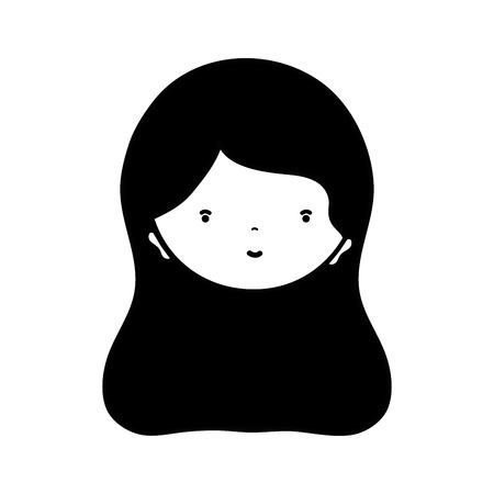 woman face with expression and hairstyleのイラスト素材
