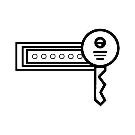 line password key to sacurity and protection symbolのイラスト素材
