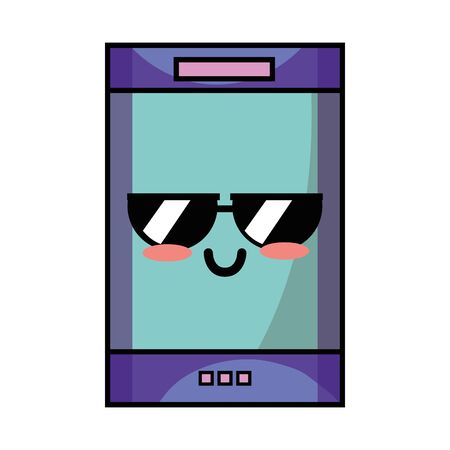 kawaii cute tender smartphone technologyのイラスト素材