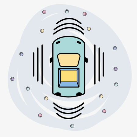 car transportation from above with sunroofのイラスト素材