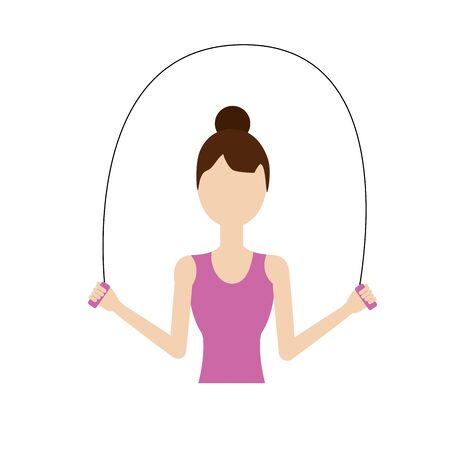 A woman jumping to do  illustration.のイラスト素材