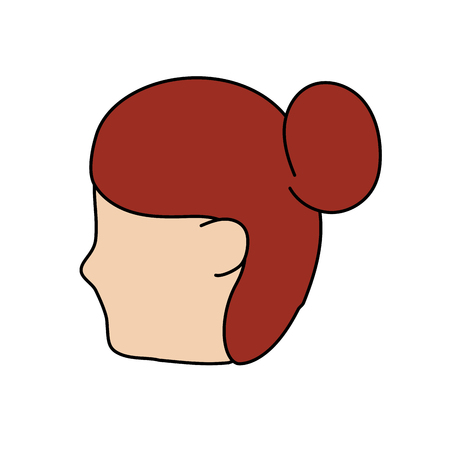 Avatar woman face with hairstyle design illustration.のイラスト素材