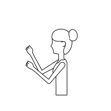 line healthy woman doing exerciseのイラスト素材