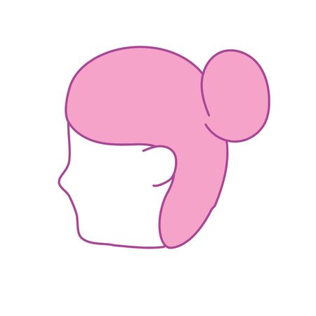 avatar woman face with hairstyle designのイラスト素材