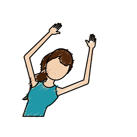healthy woman doing exerciseのイラスト素材