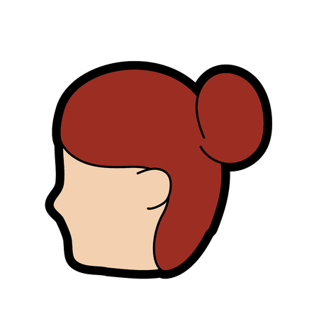 avatar woman face with hairstyle design vector illustrationのイラスト素材