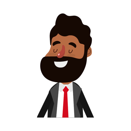 Happy groom with hairstyle and elegant suit vector illustration.のイラスト素材