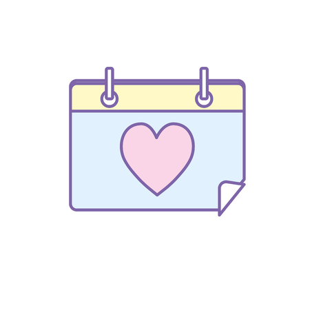 calendar with heart to romantic special day vector illustrationのイラスト素材