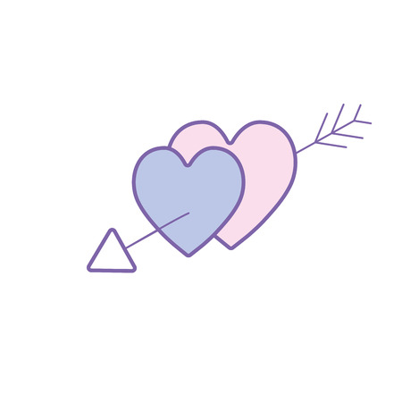 A hearts with arrow to symbolic of passion and love vector illustration.のイラスト素材