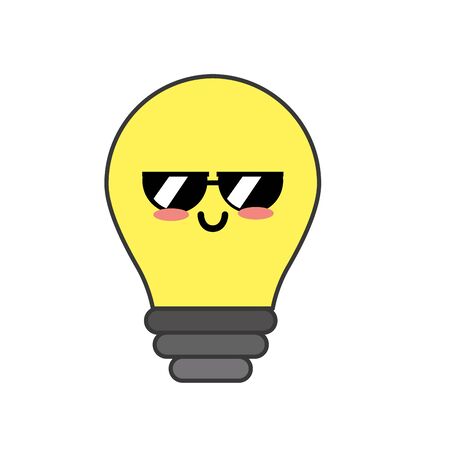 kawaii cute funny bulb energyのイラスト素材