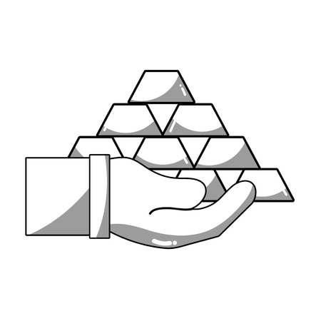 line financial gold elements in the hand vector illustraton designのイラスト素材