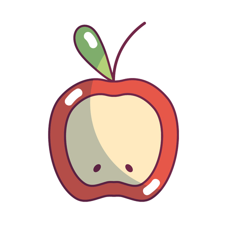 delicious slice apple fruit with vitamins and proteinのイラスト素材