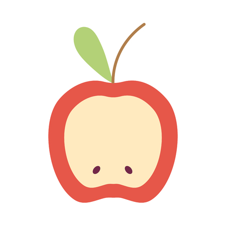 delicious slice apple fruit with vitamins and protein vector illustrationのイラスト素材