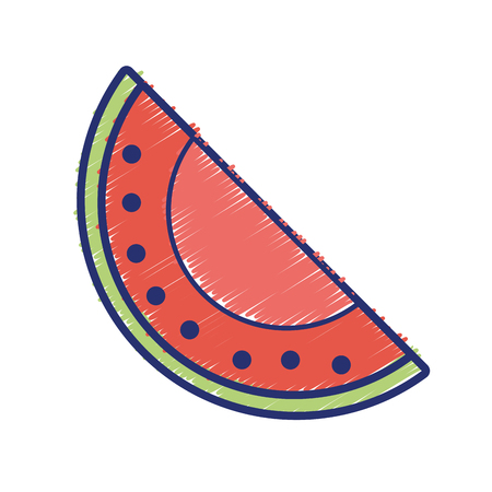 delicious slice watermelon fruit with vitamins and protein vector illustrationのイラスト素材