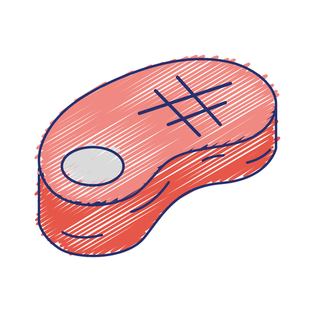 fresh meat portion to preparation the meal vector illustrationのイラスト素材
