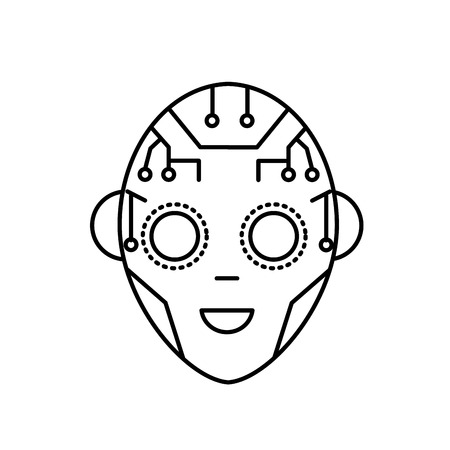 line head in interface and cyberspace system connection vector illustrationのイラスト素材