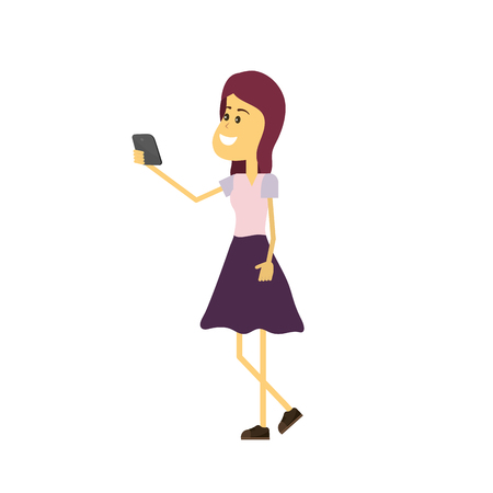 Beautiful woman with smartphone in the hand.のイラスト素材