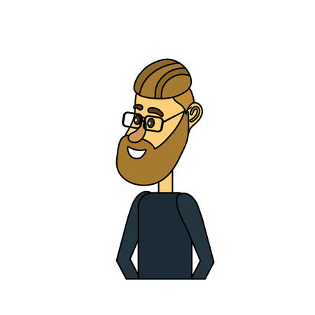 Cute man with hairstyle design and clothesのイラスト素材